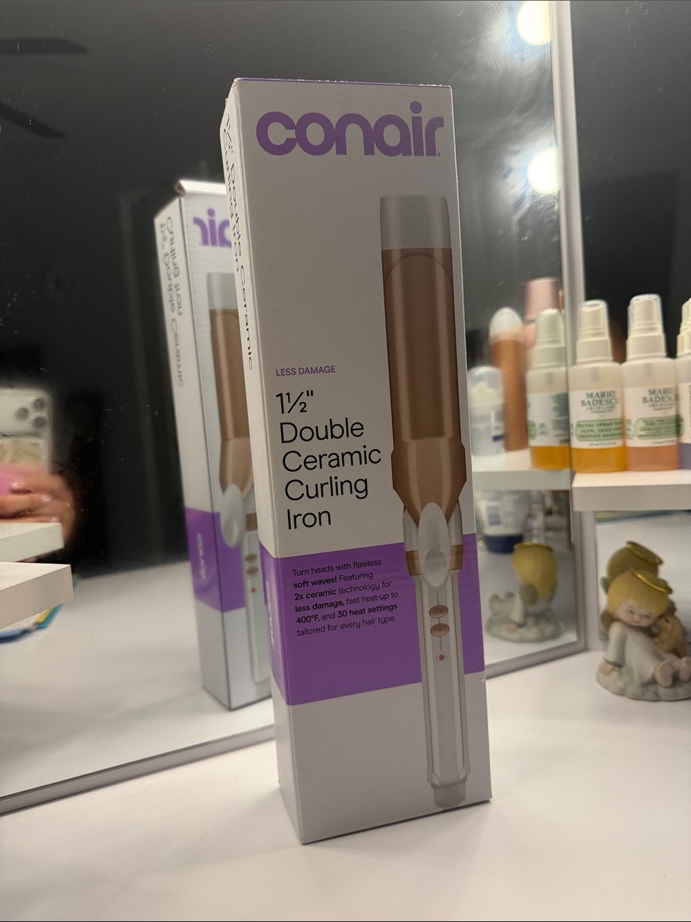 Conair 1½" Double Ceramic Curling Iron - White & Gold